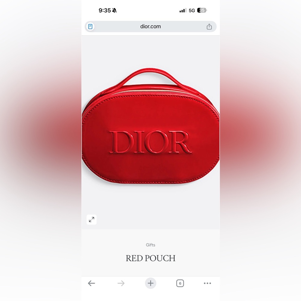 Dior Glossy Red Mini Pouch cosmetic Bag - Picture 5 of 7